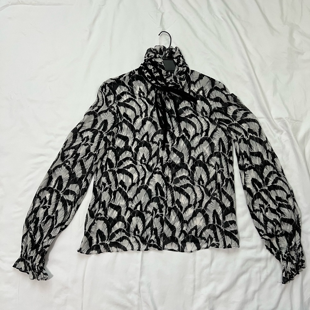 Elegant Black and White Women's Top